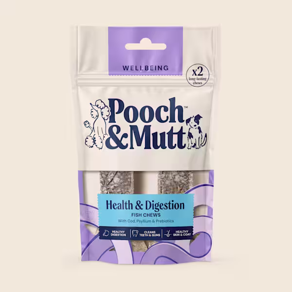WELLBEING FISH CHEWS HEALTH & DIGESTION 90g Cream 2000x2000